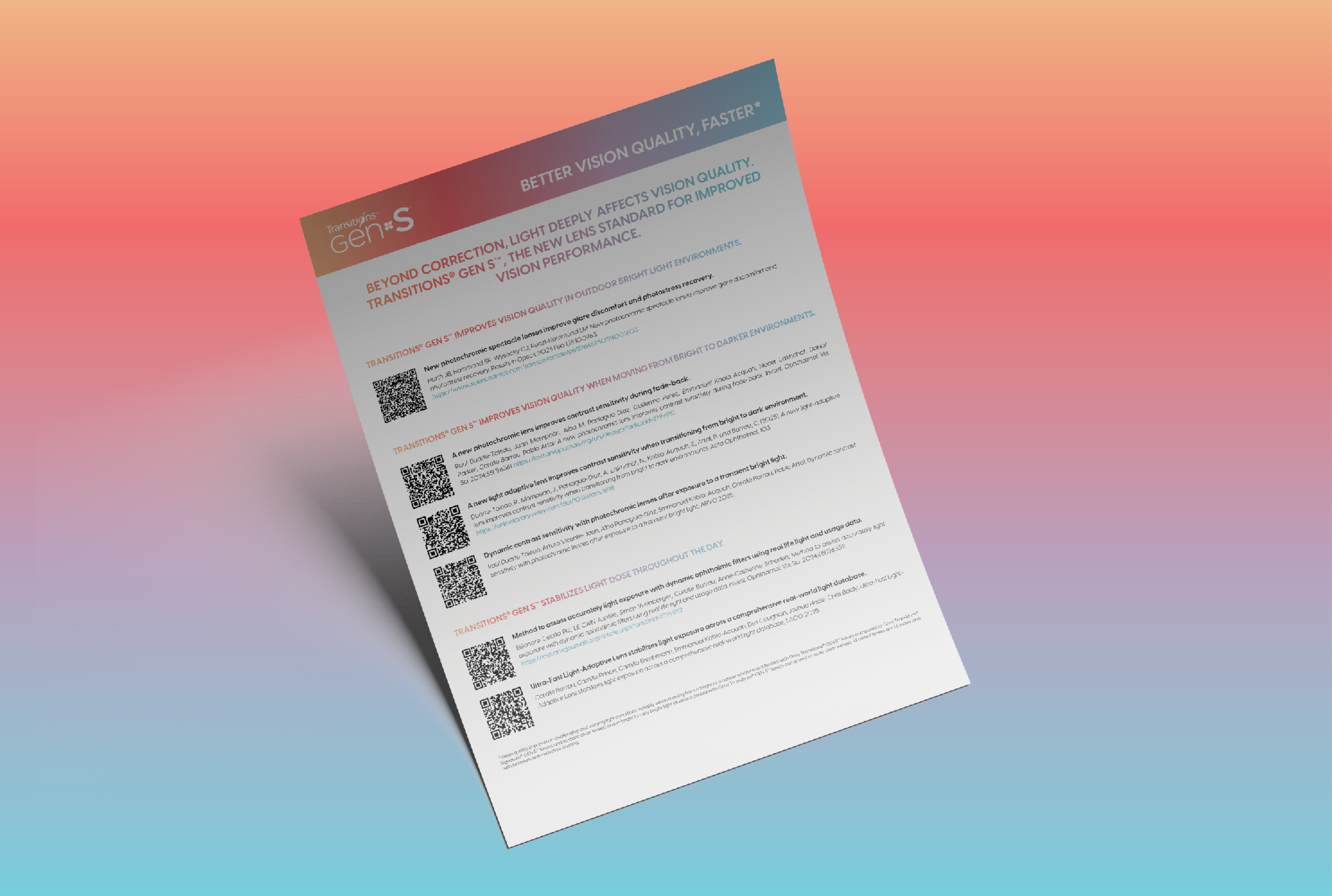 <em>Transitions</em><sup>®</sup> <em>GEN S</em><sup>™</sup> Clinical Study Links